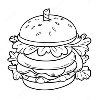 Halaman Mewarna Hamburger Menawan 72008 15854