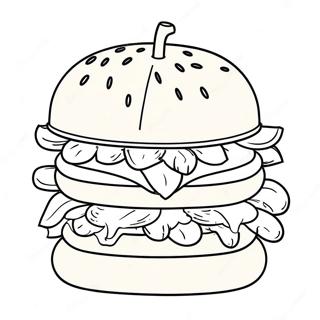 Halaman Mewarna Hamburger Menawan 72008 15855