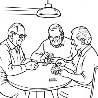 Warga Emas Bermain Kad Halaman Mewarna 72313 16093