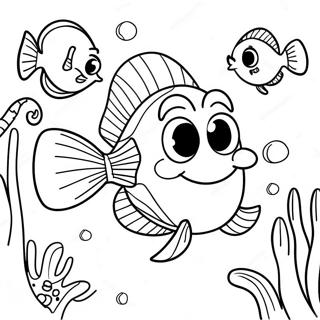 Halaman Mewarna Dory Gembira Berenang 72519-16257