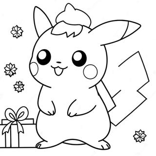 Pikachu Krismas Halaman Mewarna