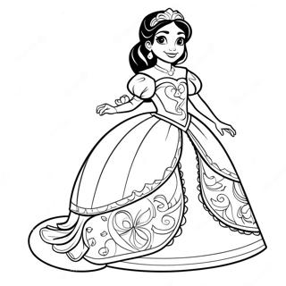 Halaman Mewarna Elena Dari Avalor Dalam Pakaian Diraja 72828-16490