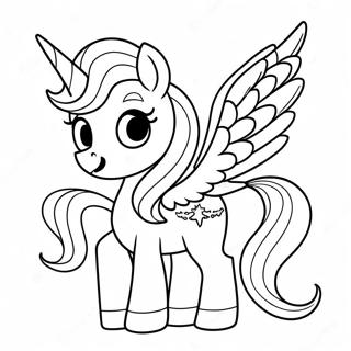 Halaman Mewarna Alicorn Comel Dengan Mane Berkilau 73112 16714