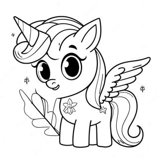 Halaman Mewarna Alicorn Comel Dengan Mane Berkilau 73112 16716