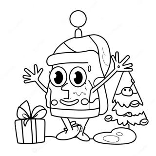 Spongebob Krismas Halaman Mewarna