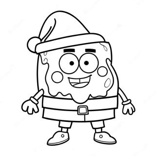 Halaman Mewarna Spongebob Dengan Topi Santa 73933 17349