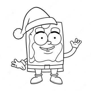 Halaman Mewarna Spongebob Dengan Topi Santa 73933 17351