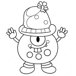 Halaman Mewarna Spongebob Dalam Kostum Snowman 73936-17364