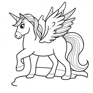 Halaman Mewarna Pegasus Anggun Dalam Senja 74114-17499