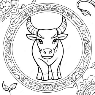Halaman Mewarna Zodiak Taurus 74242-17593