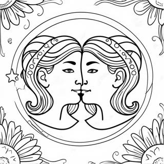 Halaman Mewarna Zodiak Gemini 74243-17598