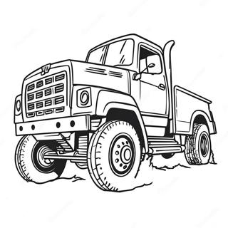 Halaman Mewarna Lori Diesel Tinggi Dalam Aksi 74317 17655