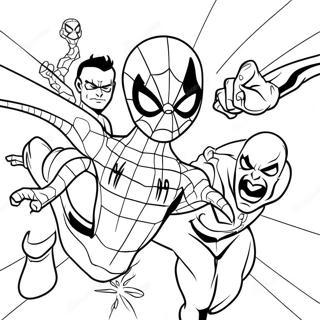 Gambar Mewarna Spider Man Melawan Penjahat 744-2360