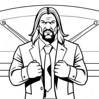 Halaman Mewarna Triple H Yang Dramatis Di Dalam Gelang 74523 17823