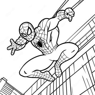 Gambar Mewarna Spider Man Dalam Pose Aksi 745-415