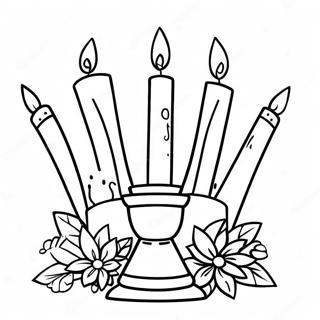 Halaman Mewarna Lilin Kwanzaa Meriah Halaman Mewarna
