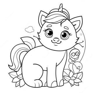 Halaman Mewarna Kucing Unicorn Halaman Mewarna