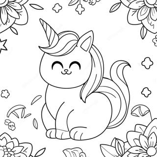 Halaman Mewarna Kucing Unicorn Halaman Mewarna