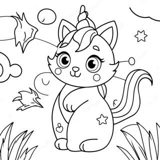 Halaman Mewarna Kucing Unicorn Halaman Mewarna