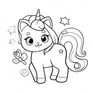 Halaman Mewarna Kucing Unicorn Magik Halaman Mewarna