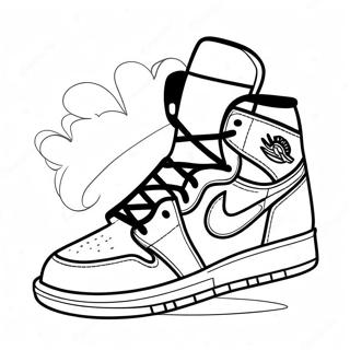 Halaman Mewarna Sneaker Jordan 1 Berwarna Warni 74908-18122