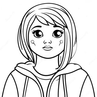 Halaman Mewarna Gadis Emo Yang Sedih Dengan Patah Hati Halaman Mewarna