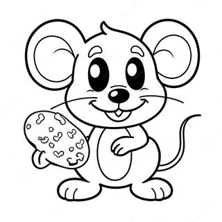 Tikus Ceria Dengan Kue Halaman Mewarna 75060 18231