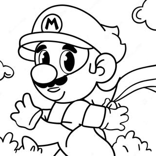 Halaman Mewarna Pengembaraan Mario Wonder Yang Berwarna Warni 75342-18449