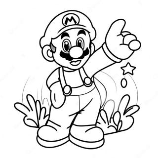 Halaman Mewarna Pengembaraan Mario Wonder Yang Berwarna Warni 75342-18450