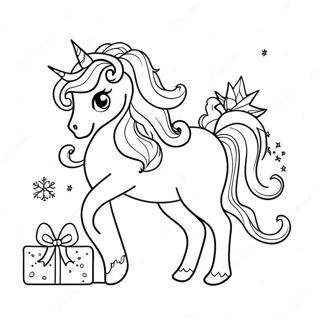 Halaman Mewarna Unicorn Krismas 75677-18708