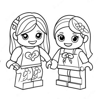 Halaman Mewarna Lego Friends Yang Gembira Bermain Bersama 75859 18854