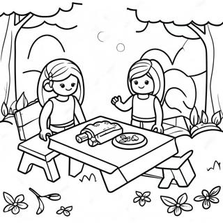 Halaman Mewarna Piknik Lego Friends Yang Ceria 75861 18862