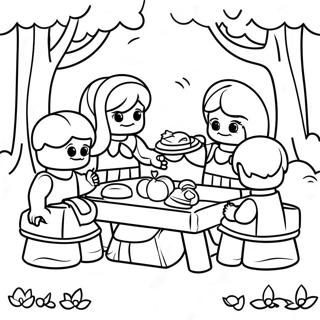 Halaman Mewarna Piknik Lego Friends Yang Ceria 75861 18863