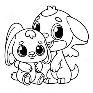 Cute Stitch And Angel Halaman Mewarna