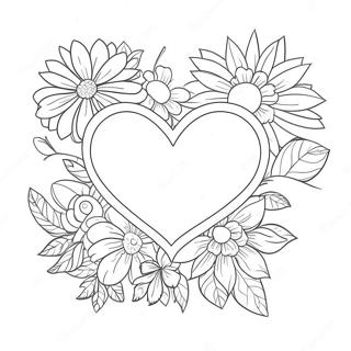 Halaman Mewarna Hati Dan Bunga Yang Besar 76041-18998