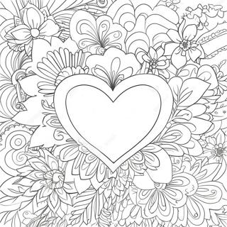 Halaman Mewarna Hati Dan Bunga Yang Besar 76041-19000
