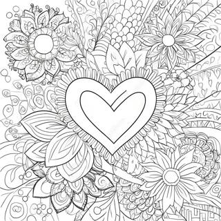 Halaman Mewarna Hati Dan Bunga Yang Rumit 76042-19001