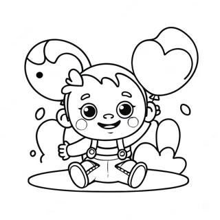 Bayi Menangis Gembira Dengan Belon Halaman Mewarna 76220 19138