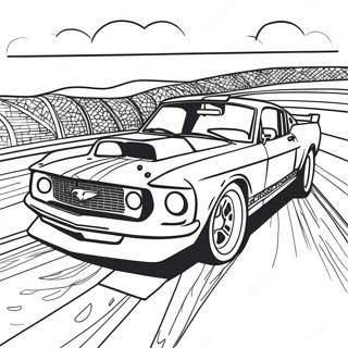 Halaman Mewarna Mustang Gt Perlumbaan Di Litar 76398 19277