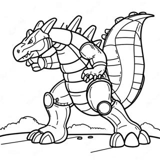 Halaman Mewarna Mechagodzilla Dalam Pertempuran 76423-19293
