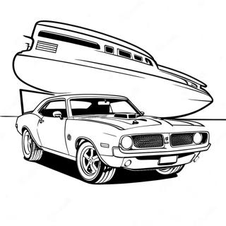 Halaman Mewarna Kereta Muscle Vintage 76525-19373