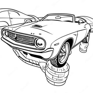 Halaman Mewarna Kereta Muscle Vintage 76525-19375