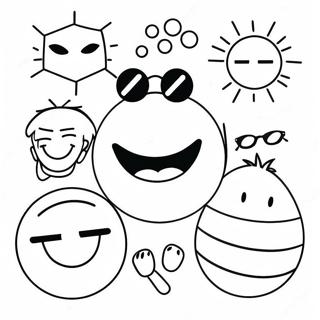 Smiley Preppy Halaman Mewarna