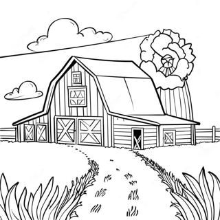 Halaman Mewarna Gudang Dan Ladang Berwarna 77450-20084