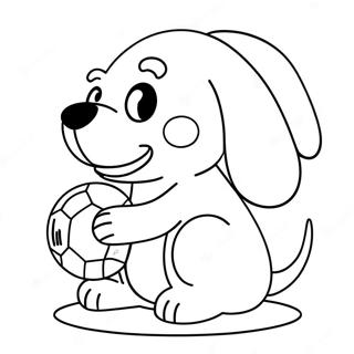 Halaman Mewarna Anak Anjing Comel Bermain Dengan Bola 77499-20112
