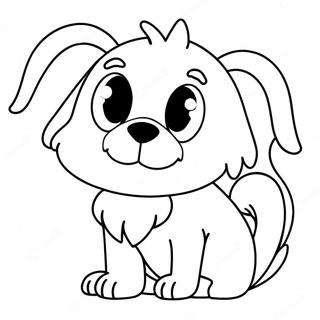 Halaman Mewarna Anjing Berbulu Dengan Mata Besar 77500-20115