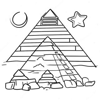 Halaman Mewarna Piramid Di Bawah Langit Berbintang 77554-20162