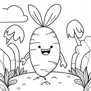 Halaman Mewarna Lobak Kartun Di Taman 77812-20362