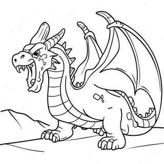 Halaman Mewarna Adegan Pertarungan Naga Yang Garang 77864-20401