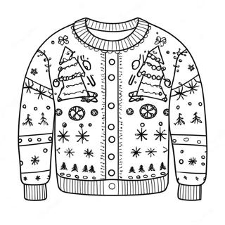 Knit Christmas Sweater Yang Hodoh Halaman Mewarna